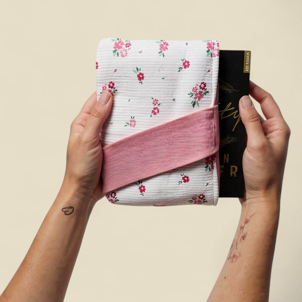 Buchtasche Rosa Blüten